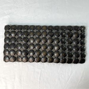 Akira Black Green Metal Hammered Disc and Wire Clutch